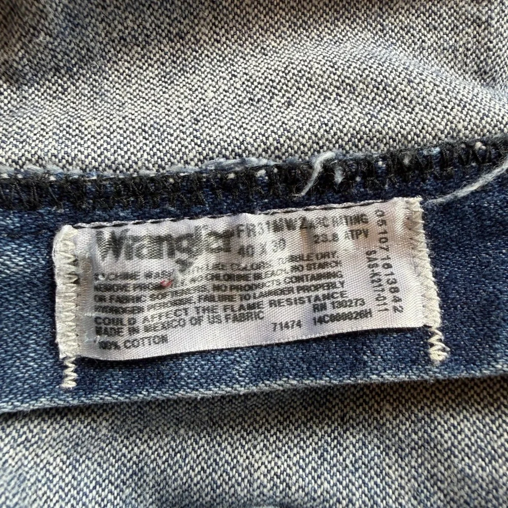 Wrangler FR Flame Resistant Relaxed Fit Jeans Dark Wash Blue 40x30 HRC2 2112
